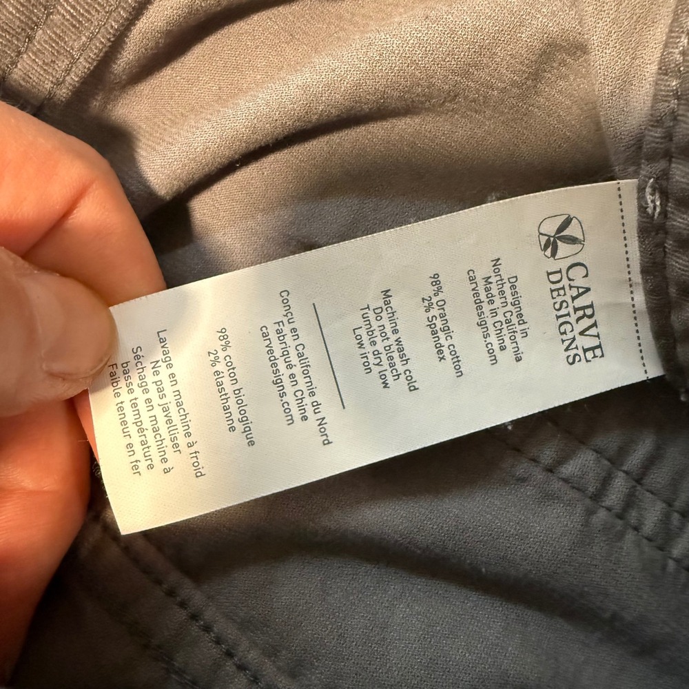 Carve Designs Womens Corduroy Pants 8 Gray Straight Leg Organic Cotton Stretch - Picture 7 of 7